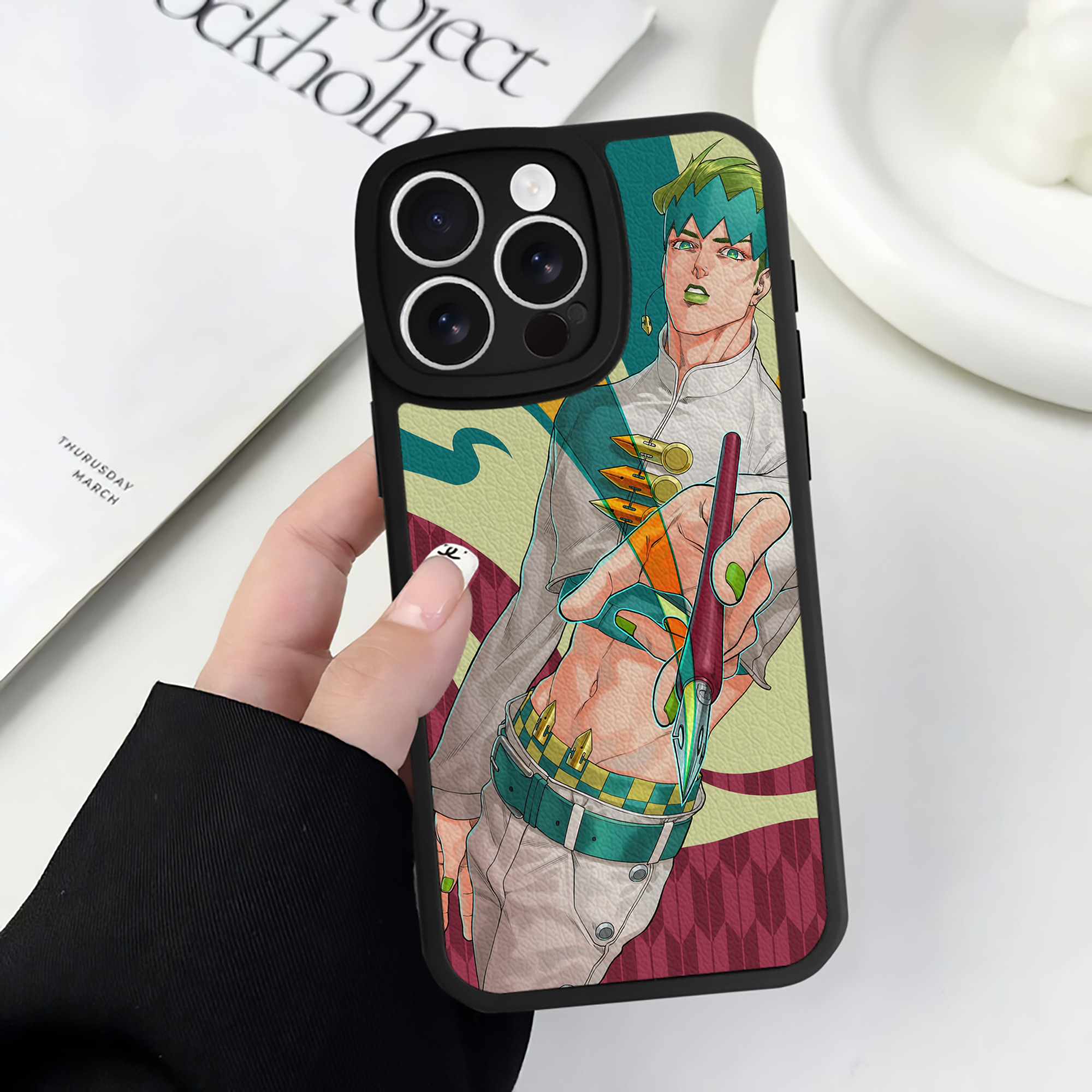 （画像用） ジョジョの奇妙な冒険 JoJo's Bizarre Adventure 【iPhone 16シリーズ対応】シリコンスマホケース（レザー調） 材質：シリコン